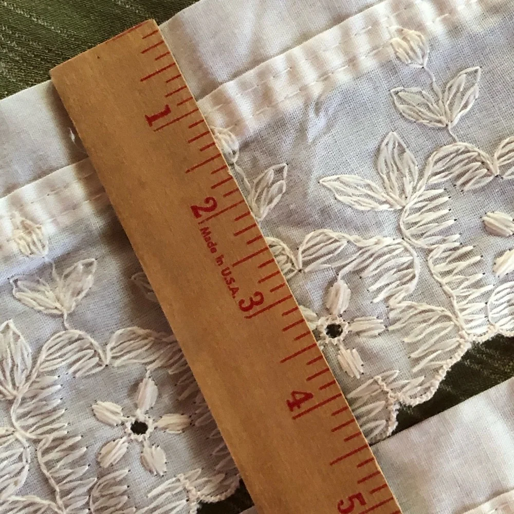 4 ivory cutout embroidered curtain tie backs
